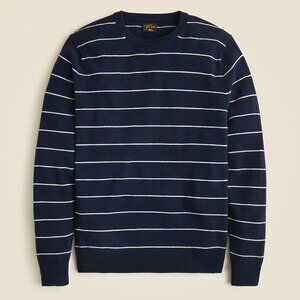 J.Crew Cashmere Crewneck Sweater, navy w/ white stripe, Men's Large